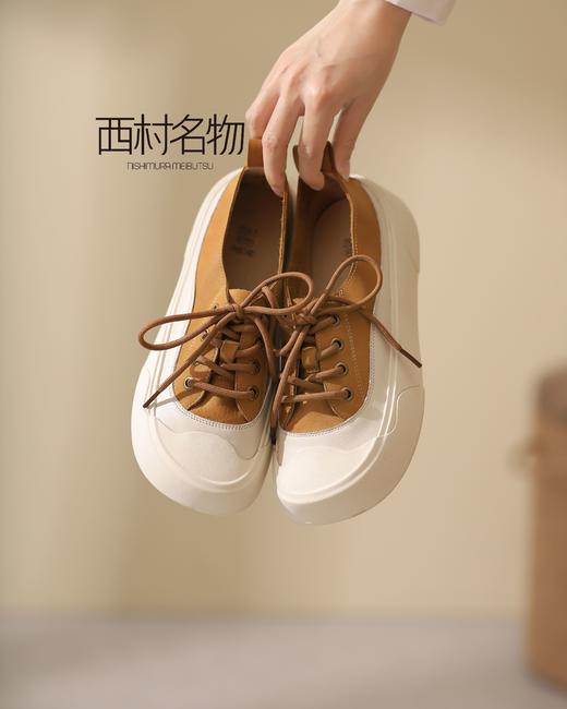 西村名物2022新款休闲时尚系带厚底ins单鞋X22AM10631 商品图2
