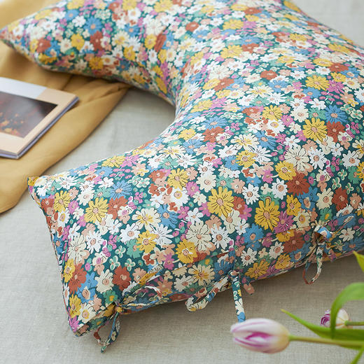 清新碎花荞麦壳和亲水棉侧睡u型枕 商品图3