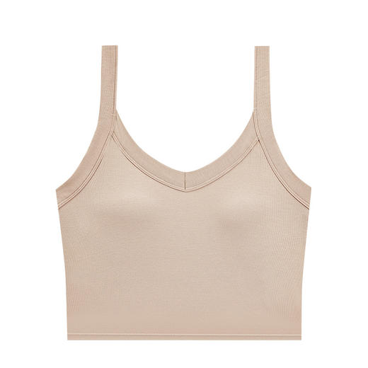 【带胸垫】 二件减10元辣妹纯色吊带背心一体式胸垫外穿上衣无钢圈细带打底抹胸 JX 000 99106 商品图6