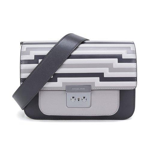 【现货秒发】MichaelKors/迈克·科尔斯MK女包SLOANEDITOR系列条纹图案皮质大号单肩包30F8TS9L9X 商品图0