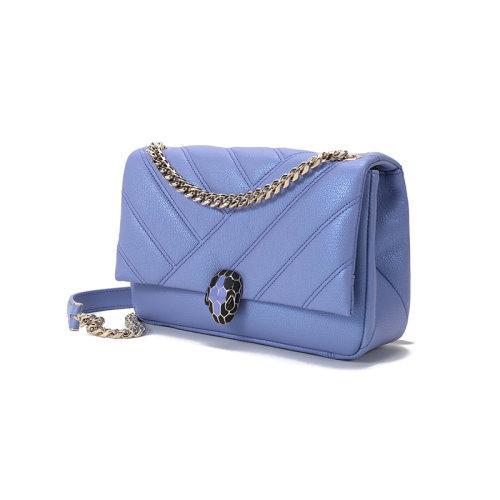 【国内现货】BVLGARI/宝格丽 2021款 女士小号SERPENTI CABOCHON系列羊皮蛇头扣绗缝手提单肩斜挎包 290617 商品图1