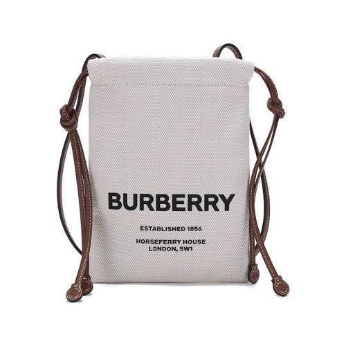 BURBERRY/博柏利【21秋冬新款】女款织物/配皮单肩斜挎包颈部挂包 80367121 商品图0