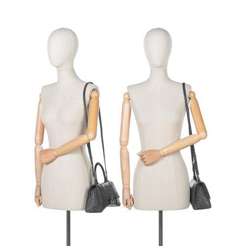 【国内现货】Balenciaga/巴黎世家 2021款 女士牛皮革Hourglass手提单肩斜挎包沙漏包小号 593546 1LR6Y 商品图9