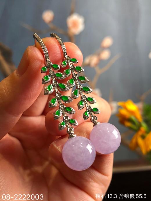 08-2222003，冰紫珠子耳坠，25999 商品图6