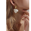 Oflye潮流饰品 白色花瓣耳环女夸张气质森系干花花朵耳坠新款耳钉永生花耳饰 商品缩略图0