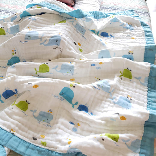 A类景慕儿童6层纱布泡泡棉纱布浴巾盖毯幼儿园盖被夏季 商品图1