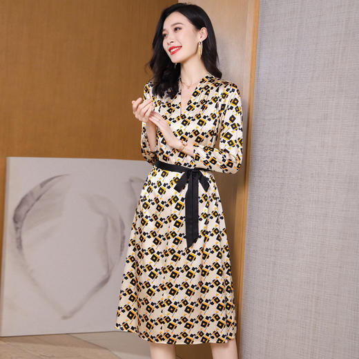 ASE-2355韩版印花气质时尚女士连衣裙 商品图2