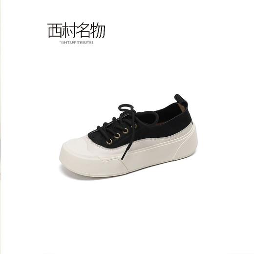 西村名物2022新款休闲时尚系带厚底ins单鞋X22AM10631 商品图4