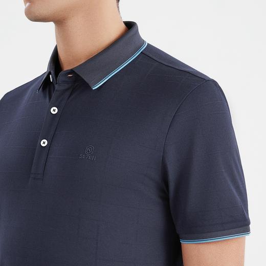 柒牌polo衫男夏季薄款商务休闲上班男士翻领暗提花短袖保罗衫	122T70520 商品图2