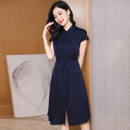 ASE-2356纯色优雅韩版时尚女士连衣裙 商品图2