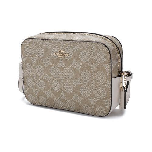 【国内现货】COACH/蔻驰 女士迷你款涂层帆布/配皮单肩斜挎包相机包 91677 商品图1