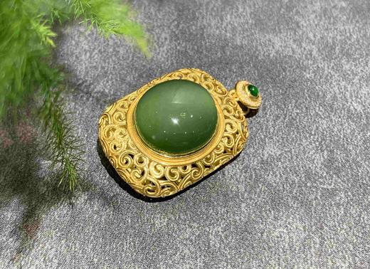 【御珠宫坊】金镶碧玉猫眼吊坠 商品图5