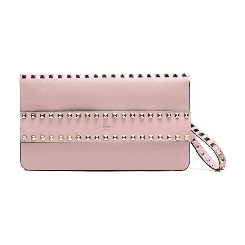 【现货秒发】Valentino/华伦天奴 女士皮质铆钉装饰手拿包 SW2B0E80BOL 商品图5