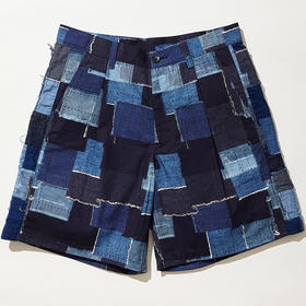 KUON Patchwork Shorts 古布印花拼接短裤 休闲裤 日本制