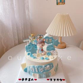 艾伦小王子男宝宝/小男孩生日蛋糕-低糖处理无添加