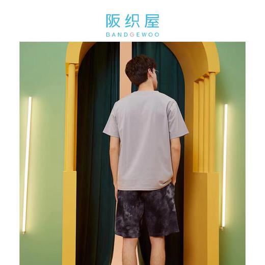阪织屋棉质扎染印花男士短袖短裤套头套装393165011003 商品图1