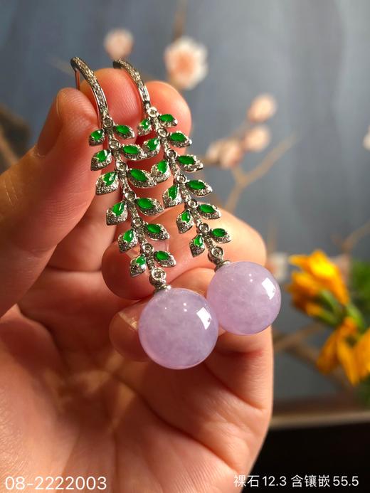 08-2222003，冰紫珠子耳坠，25999 商品图2