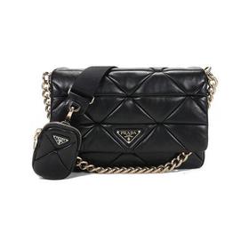 PRADA/普拉达 女士System系列羊皮革手提单肩斜挎包带挂饰零钱包 1BD291 2DMO