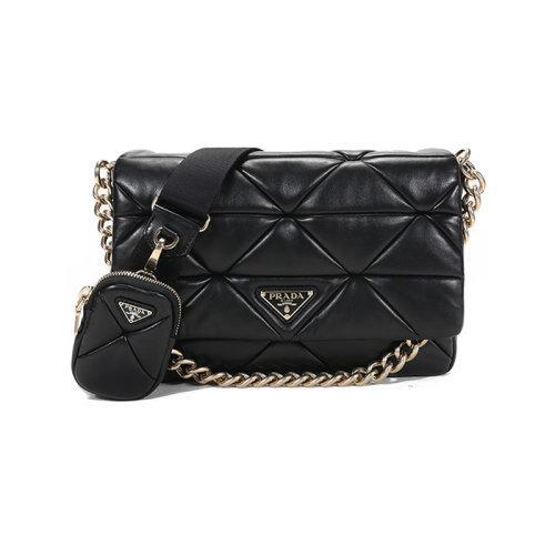 PRADA/普拉达 女士System系列羊皮革手提单肩斜挎包带挂饰零钱包 1BD291 2DMO 商品图0