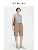 HIDEMI 两粒扣纤维显瘦西裤中短裤 奶茶色/白色 商品缩略图4