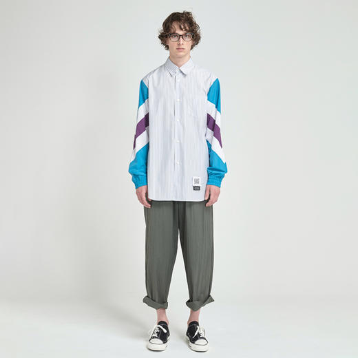 Fumito Ganryu  windbreaker shirt  袖子拼接防风衬衫夹克 外套 商品图1