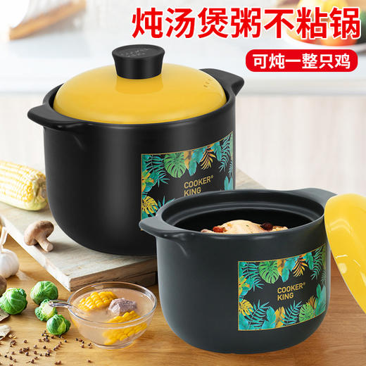 炊大皇丨家味煲砂锅丨陶瓷煲煲汤锅丨家用炖锅汤锅丨耐高温陶瓷锅4L 商品图4