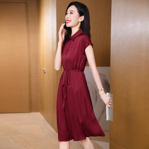 ASE-2356纯色优雅韩版时尚女士连衣裙 商品图1