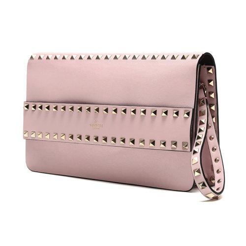 【现货秒发】Valentino/华伦天奴 女士皮质铆钉装饰手拿包 SW2B0E80BOL 商品图6