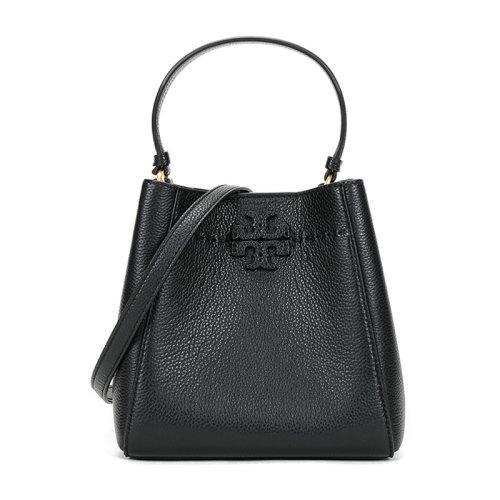 【现货秒发】Tory Burch/汤丽柏琦 女士MCGRAW系列小号皮革手提单肩斜挎包水桶包 74956 商品图0