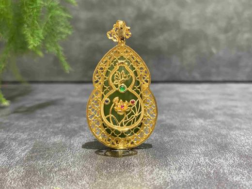 【御珠宫坊】金镶碧玉猫眼吊坠 商品图5