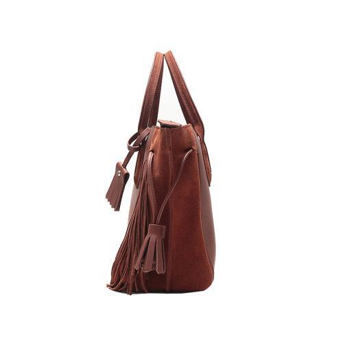 Longchamp/珑骧 女士Pénélope系列牛皮中号流苏手提包 1295 HLU 商品图6