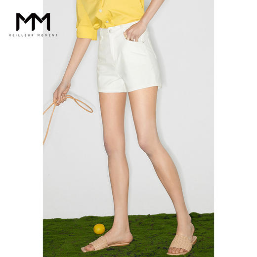 【商场同款】麦檬夏高腰一粒扣装饰休闲短裤5C4151031 商品图1