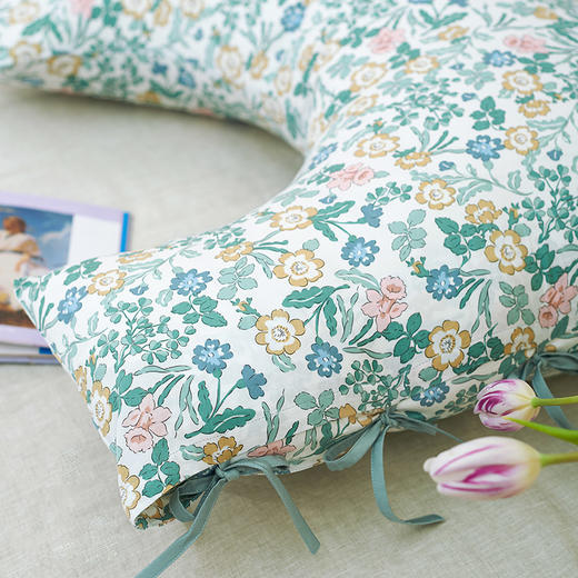 清新碎花荞麦壳和亲水棉侧睡u型枕 商品图2