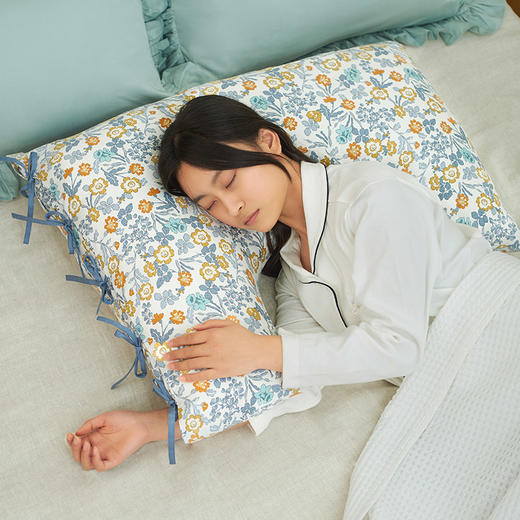 清新碎花荞麦壳和亲水棉侧睡u型枕 商品图0