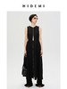 HIDEMI 简约设计感圆领拉链式收腰显瘦亚麻连衣裙 黑色/咖啡色 商品缩略图11