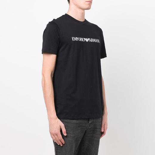 【二】EMPORIO ARMANI 阿玛尼 徽标T恤 男士圆领短袖T恤 深蓝 8N1TN5 1JPZZ 0974 商品图1