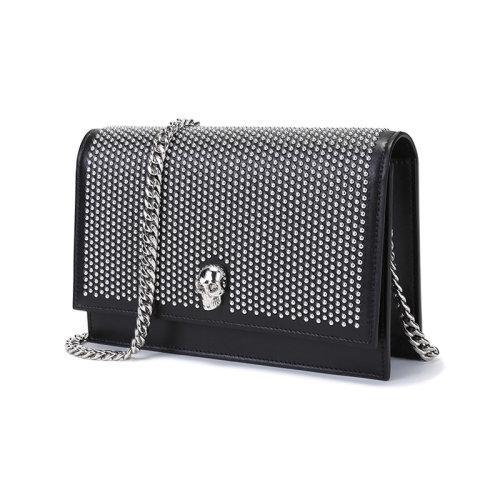 Alexander McQueen/亚历山大麦昆 女士皮革铆钉装饰单肩斜挎包手拿包 613088 1HUMI 商品图1
