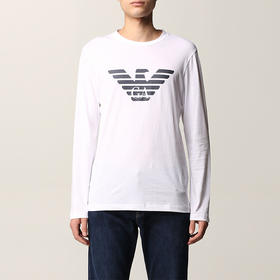EMPORIO ARMANI 阿玛尼 男士圆领长袖T恤 白色 8N1TN8 1JPZZ 0147