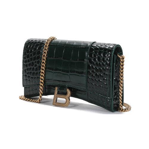 【国内现货】Balenciaga/巴黎世家 2021款 女士迷你款XS号牛皮Hourglass仿古做旧单肩斜挎包链条包沙漏包 656050 1LRGM 商品图6