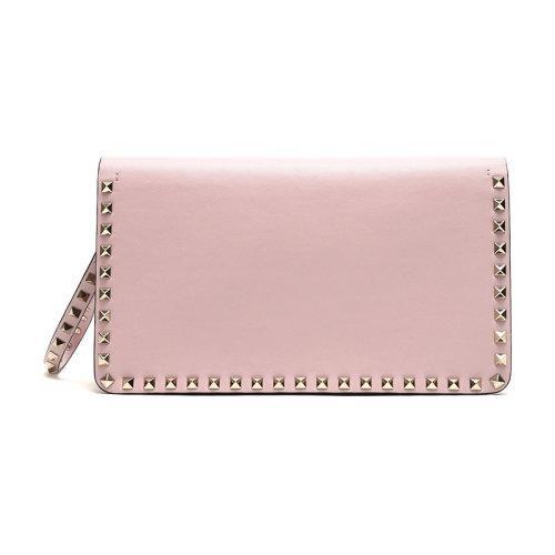 【现货秒发】Valentino/华伦天奴 女士皮质铆钉装饰手拿包 SW2B0E80BOL 商品图7