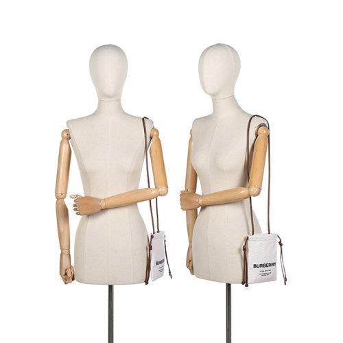 BURBERRY/博柏利【21秋冬新款】女款织物/配皮单肩斜挎包颈部挂包 80367121 商品图4