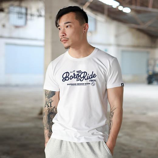 2022FREEBASE夏装美式复古印花短袖T恤男日系潮流机车潮流纯棉衫 NMT-1822 商品图0