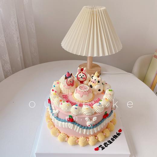 小羊小兔子小老鼠立体小动物手绘复古蛋糕-低糖处理无添加 商品图1