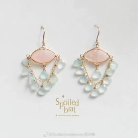 SpoiledBrat Jewelry 风铃系列 粉玛瑙玉髓耳环