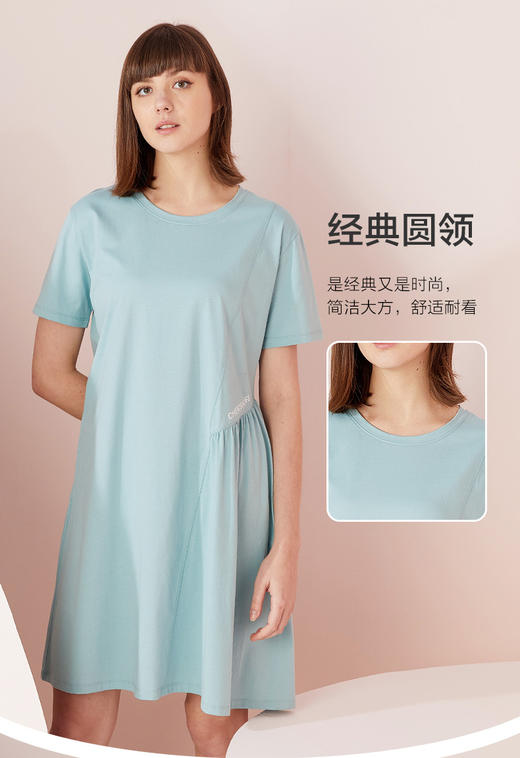 小护士亲肤棉圆领半褶皱短袖裙-女JMQ036 商品图6