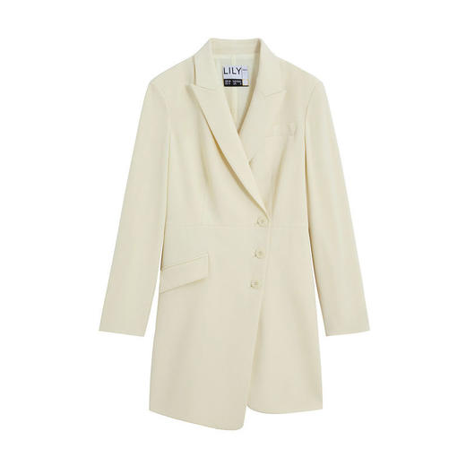 LILY2022夏季新款女装气质纯色通勤款修身西装式连衣裙122210C7160 商品图4