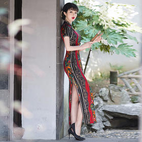 气质真丝旗袍2022年新款气质少女年轻款改良复古中国风连衣裙WXG-2201
