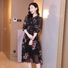 真丝连衣裙女中长裙印花显瘦桑蚕丝A字裙 LS-24102 商品缩略图1