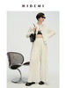HIDEMI 自然白简约设计感竖压纹褶皱感衬衫套装 衬衫/阔腿裤 商品缩略图6