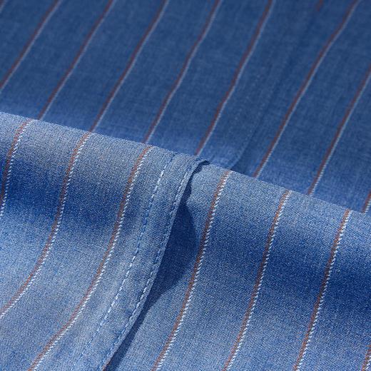 【定制刺绣】罗蒙莫代尔长袖衬衫男时尚条纹商务通勤百搭男衬衣 商品图7